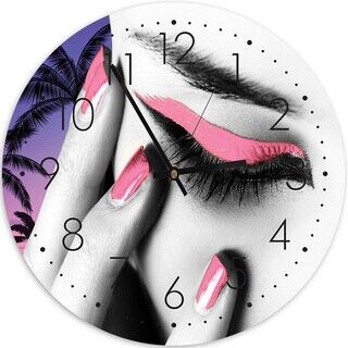 Wanduhr, Rosa Make-up