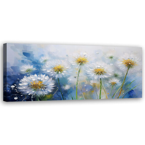 Leinwandbild, Aufblasbare Pflanzen Blumen Rosige Tropfen - (120x40)