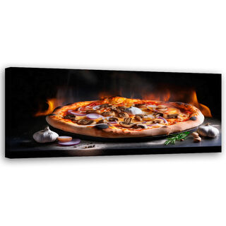 Leinwandbild, Pizza-Food-Küchenrestaurant - (90x30)