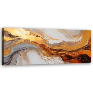 Leinwandbild, Textur Gold Kupfer abstrakt - (90x30)