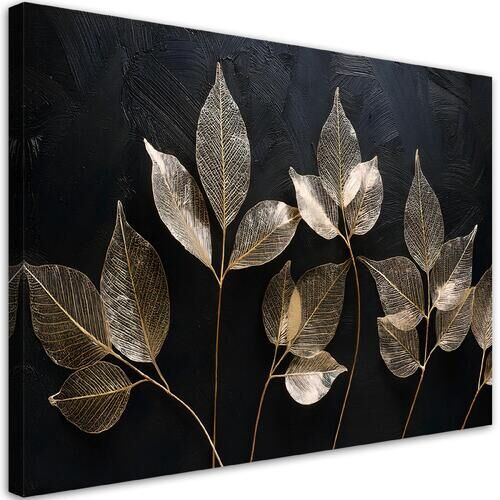 Leinwandbild, Minimalismus hinterlässt Pflanzen Glamour abstrakt - (120x80)