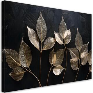 Leinwandbild, Minimalismus hinterlässt Pflanzen Glamour abstrakt - (90x60)