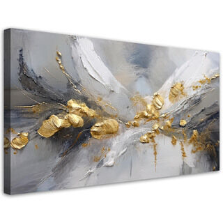Leinwandbild, Gold-Glamour-Abstraktion - (120x60)