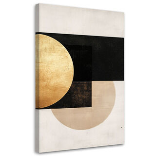 Leinwandbild, Geometrisches abstraktes Graugold - (40x60)
