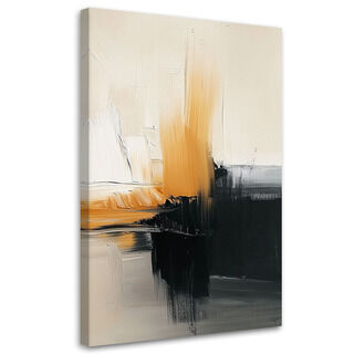 Leinwandbild, Schwarz-goldene Glamour-Abstraktion - (40x60)