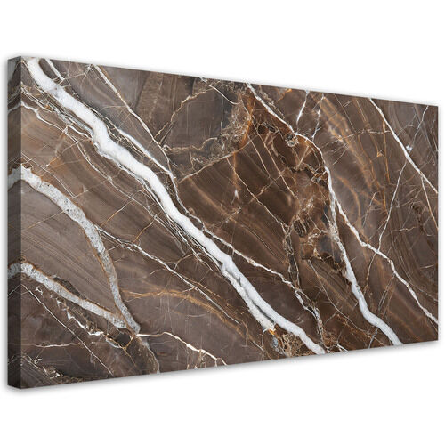 Leinwandbild, Abstraktion aus braunem Marmor - (120x60)