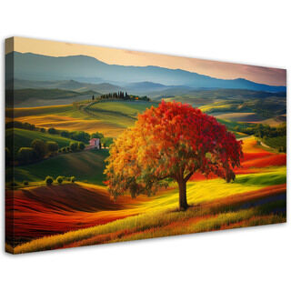 Leinwandbild, Toskana Landschaft Baum Natur - (80x40)