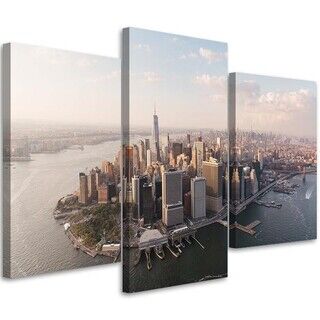 Dreiteiliges Wandbild, Blick auf Manhattan New York