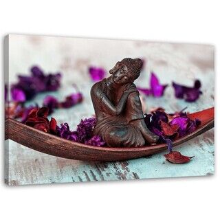 Wandbilder, Buddha Blumen lila