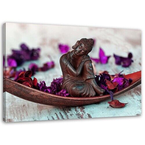 Wandbilder, Buddha Blumen lila