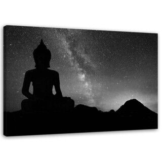 Wandbilder, Buddha Aurora Borealis Landschaft