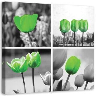 Wandbilder, Grüne Tulpen Collage