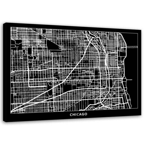 Wandbilder, Stadtplan von Chicago