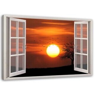 Wandbilder, Fenster - Sonnenuntergang