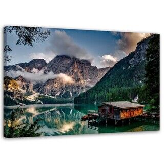 Wandbilder, Hütte an einem See in den Bergen