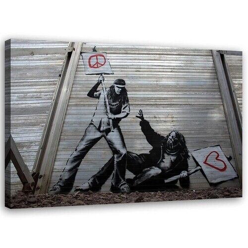 Wandbilder, Banksy Der Kampf zwischen Frieden und Liebe