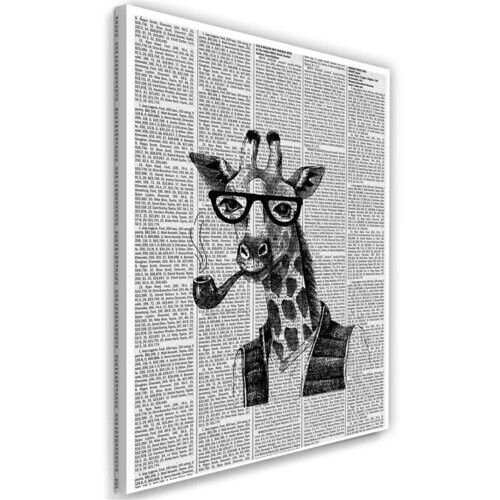 Wandbilder, Giraffe mit Pfeife - Zeitungsartikel