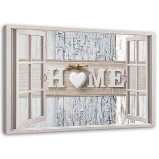 Wandbilder, Fenster Zuhause Herz Inschrift Shabby Chic