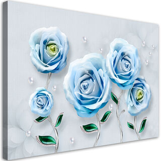 Wandbilder, Blaue Rosen 3D