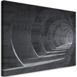 Wandbilder, Grauer 3D-Tunnel