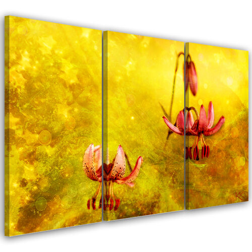 Dreiteiliges Wandbild, Verblasste Tulpenblumen