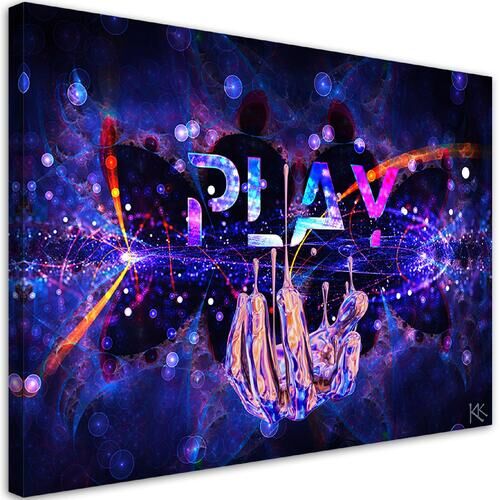 Wandbilder, Play Neon mit Inschrift