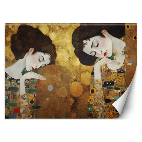 Tapete, Porträt einer Frau in Gold - G. Klimt