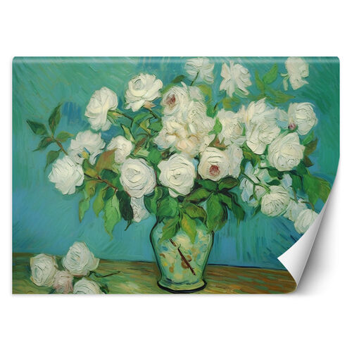 Tapete, Stillleben Vase mit Rosen - V. van Gogh