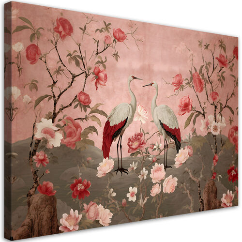 Wandbilder, Chinoiserie Blumen und Vögel