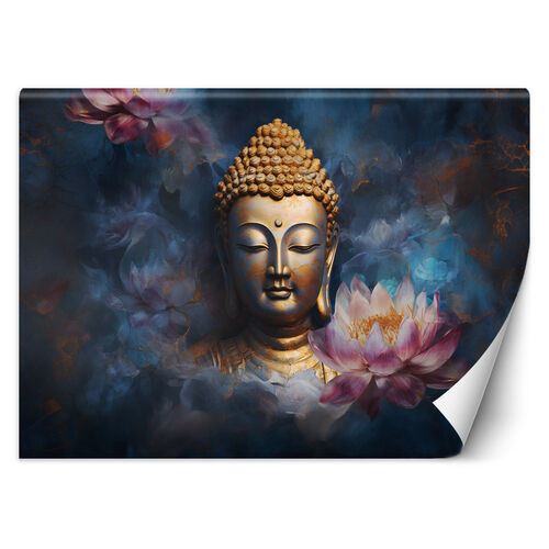 Tapete, Buddha und Zen-Blumen