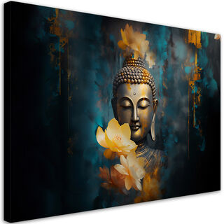 Wandbilder, Buddha und goldene Blumen