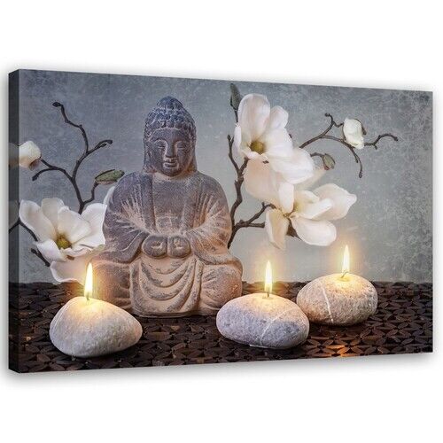 Wandbilder, Buddha mit Zen-Orchideenblume