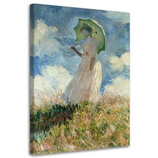 Wandbilder, Frau mit Regenschirm nach links gewandt - C. Monet Reproduktion