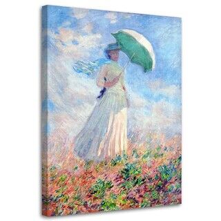 Wandbilder, Frau mit Regenschirm nach rechts gewandt - C. Monet Reproduktion