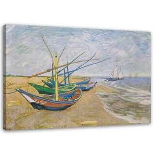 Wandbilder, Fischerboote am Strand von Saintes-Maries-de-la-Mer - V. van Gogh Reproduktion