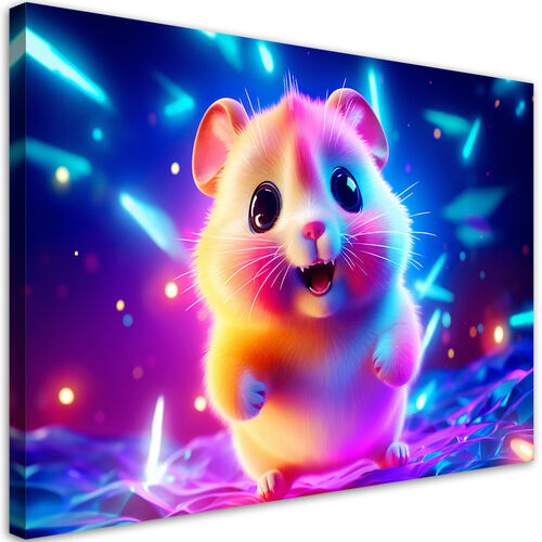 Wandbilder, Süßer Neon-Hamster