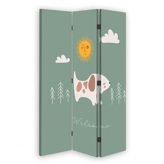 Raumteiler Beidseitig PIN IT, Fröhlicher kleiner Hund - (110x170)