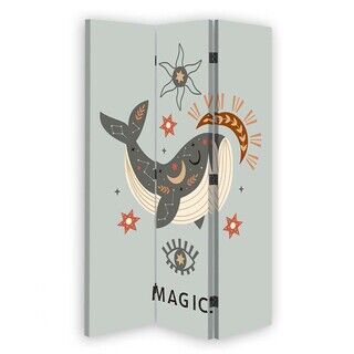 Raumteiler Beidseitig PIN IT, Magischer Wal - (110x170)
