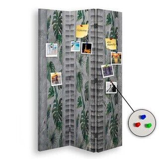Raumteiler Beidseitig PIN IT, Monstera-Muster - (110x170)