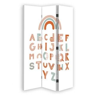 Raumteiler Beidseitig drehbar, Alphabet mit Regenbogen - (110x170)