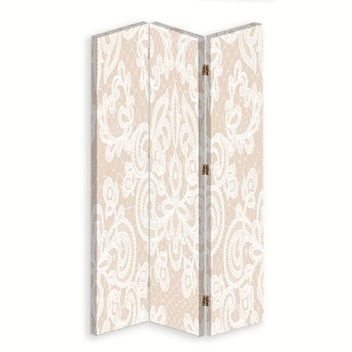Raumteiler Beidseitig drehbar, Beige Ornament - (110x170)