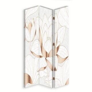 Raumteiler Beidseitig drehbar, Lotusblume in Beige - (110x170)