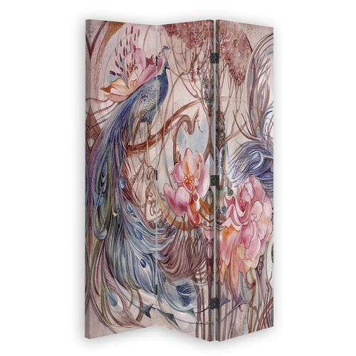 Raumteiler Beidseitig drehbar, Magischer Pfau - (110x170)