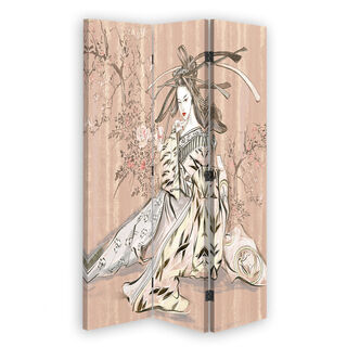 Raumteiler Beidseitig drehbar, Traditionelle japanische Geisha - (110x170)