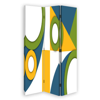 Raumteiler Beidseitig drehbar, Geometrische Formen Abstraktion - (110x170)