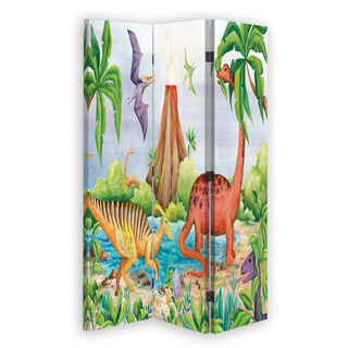 Raumteiler Beidseitig drehbar, Dinosaurier am See - (110x170)