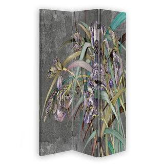 Raumteiler Beidseitig drehbar, Irisblumen im Wind - (110x170)