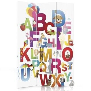 Raumteiler Beidseitig drehbar, Buntes Alphabet - (110x170)