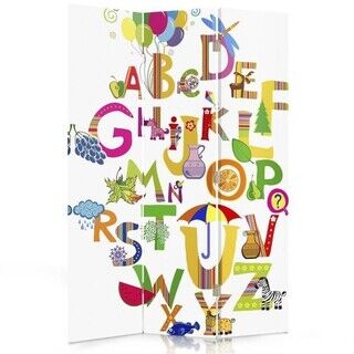 Raumteiler Beidseitig drehbar, Das Alphabet für bessere Stimmung - (110x170)