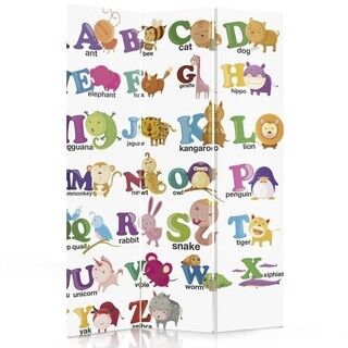 Raumteiler Beidseitig drehbar, Bild Alphabet - (110x170)
